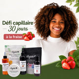 Défi Capillaire 30 jours à la Fraise Kaylabé pour cheveux crépus, avec routine capillaire et soins gourmands offerts