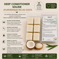 Deep Conditioner ayurvédique Riz & Coco Kaylabé pour fortifier les longueurs et aider à limiter la casse des cheveux crépus