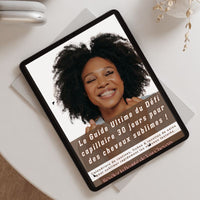 eBook offert Kaylabé avec des conseils et une routine naturelle pour favoriser une pousse saine des cheveux crépus.