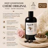 Soin profond au chébé Kaylabé pour cheveux secs et cassants, conçu pour apporter nutrition, douceur et force aux longueurs