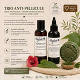 Trio Kaylabé pour cuir chevelu sujet aux pellicules, conçu pour purifier, apaiser et prendre soin des cheveux afro et crépus