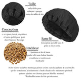 Bonnet thermique aux graines de lin pour soins capillaires, augmente l'efficacité des masques sur cheveux crépus.